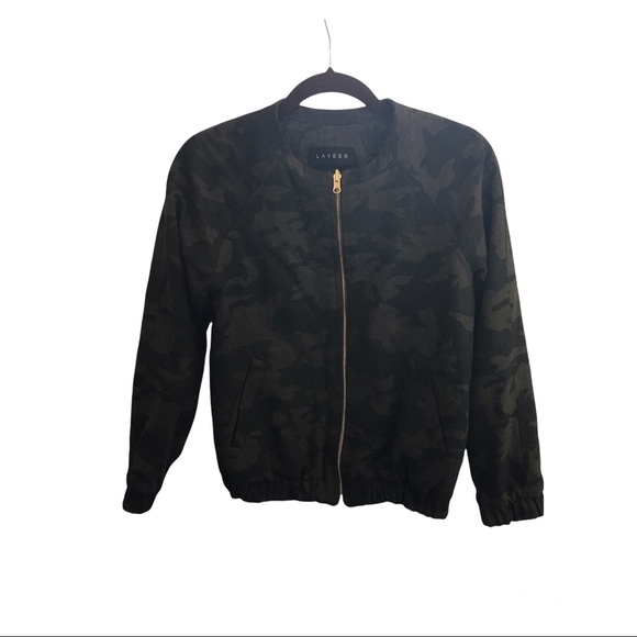 Laveer reversible wool blend camouflage bomber jacket - Picture 4 of 12